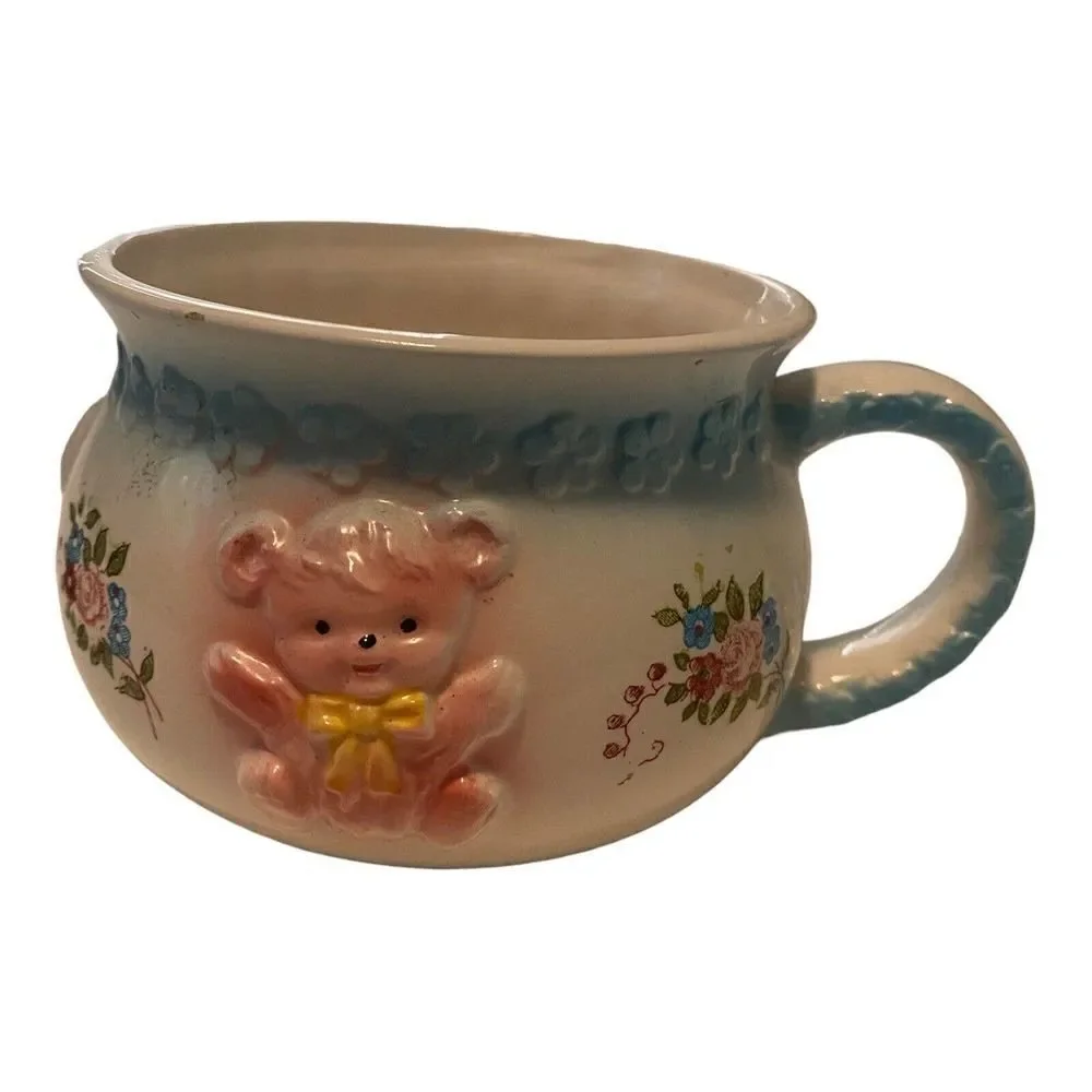 Vtg Planter Gift Ware Nancy Pew Ceramic Baby Nursery Planter Bear ￼Giraffe
